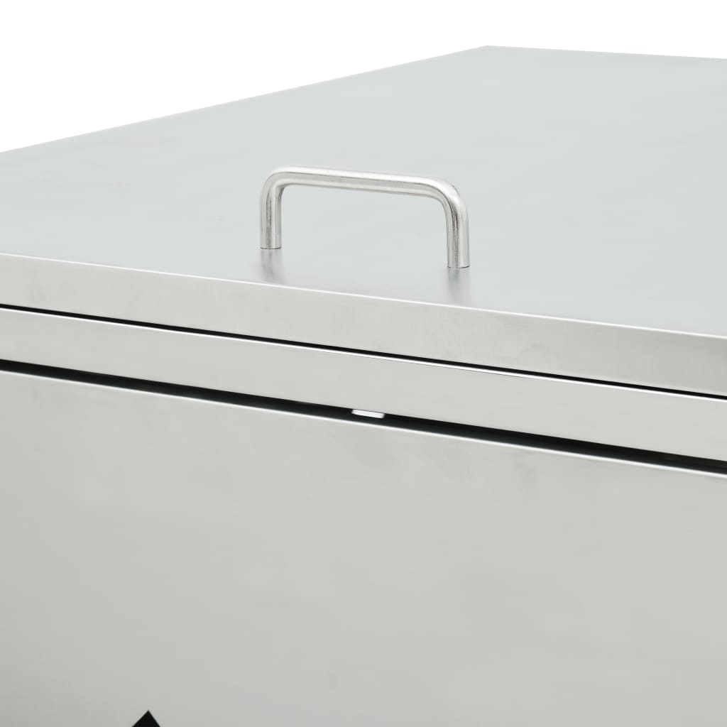 Søppeldunkskur trippel 240 L rustfritt stål