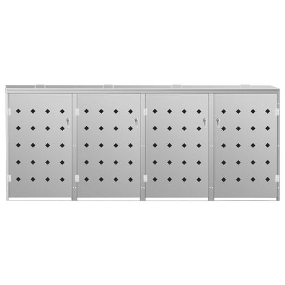 Søppeldunkskur firedobbelt 240 L rustfritt stål