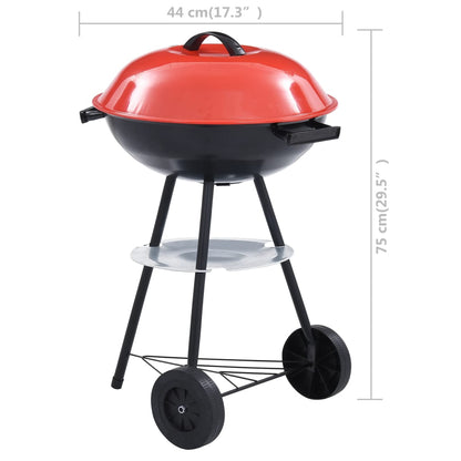 Bærbar kulegrill XXL med hjul 44 cm