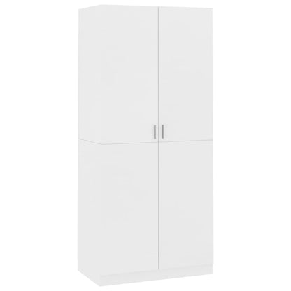 Garderobe hvit 90x52x200 cm konstruert tre