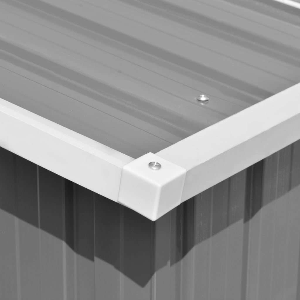 Hageskur grå 257x990x181 cm galvanisert stål