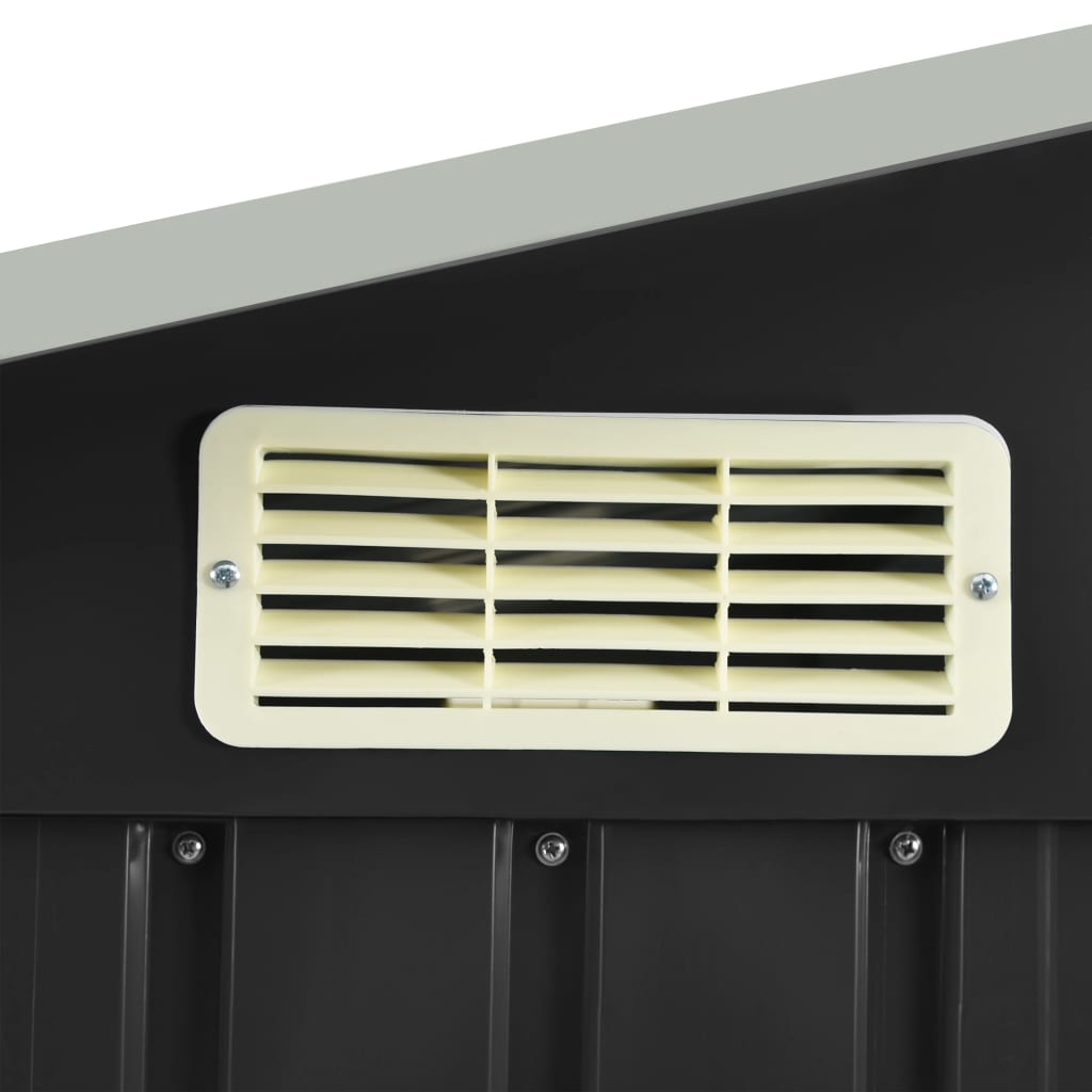 Hageskur med hylle antrasitt 205x130x183 cm jern