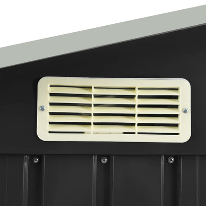 Hageskur med hylle antrasitt 205x130x183 cm jern