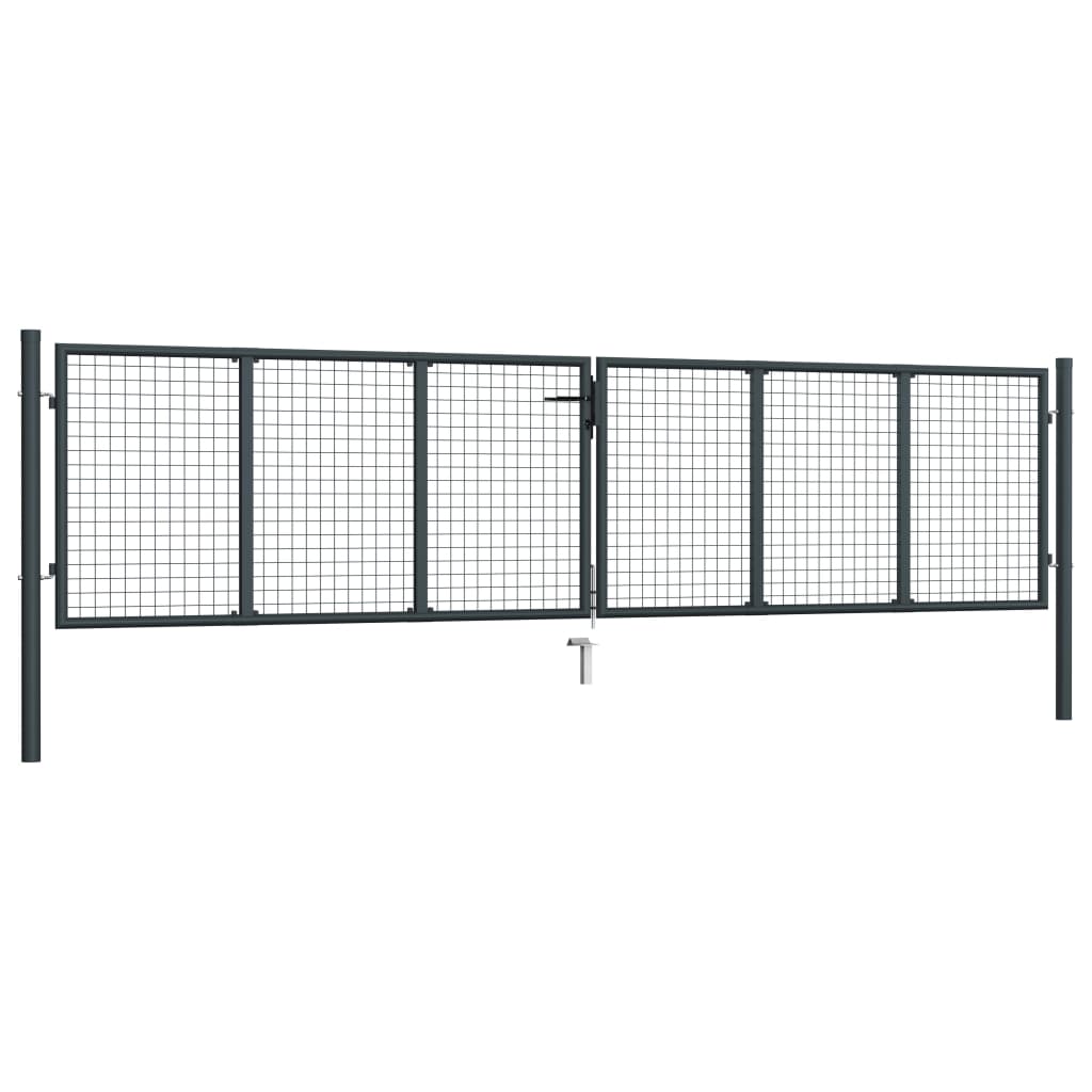 Hageport netting galvanisert stål 400x125 cm grå