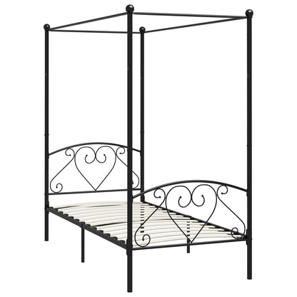 Himmelsengeramme svart metall 120x200 cm