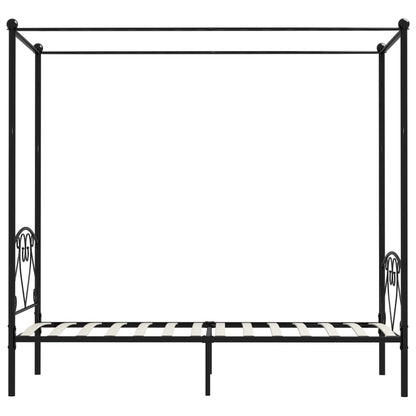 Himmelsengeramme svart metall 120x200 cm