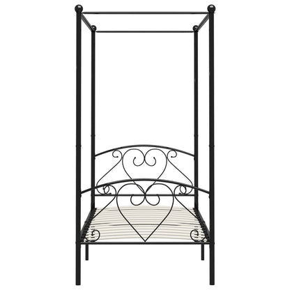 Himmelsengeramme svart metall 120x200 cm