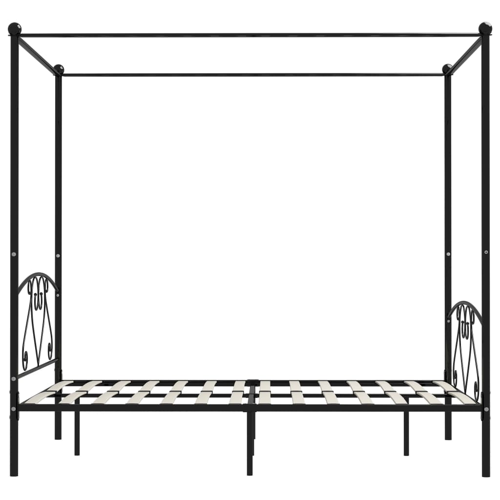 Himmelsengeramme svart metall 160x200 cm