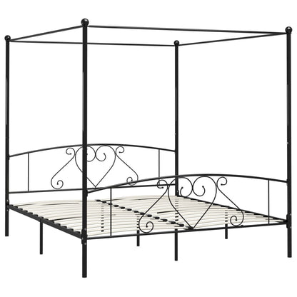 Himmelsengeramme svart metall 200x200 cm