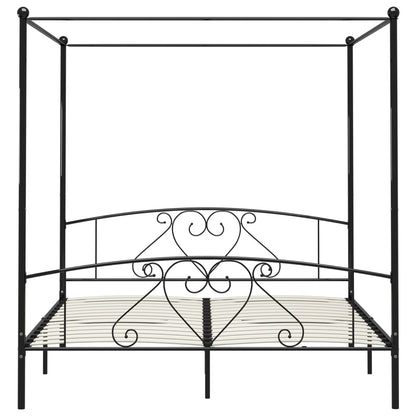 Himmelsengeramme svart metall 200x200 cm