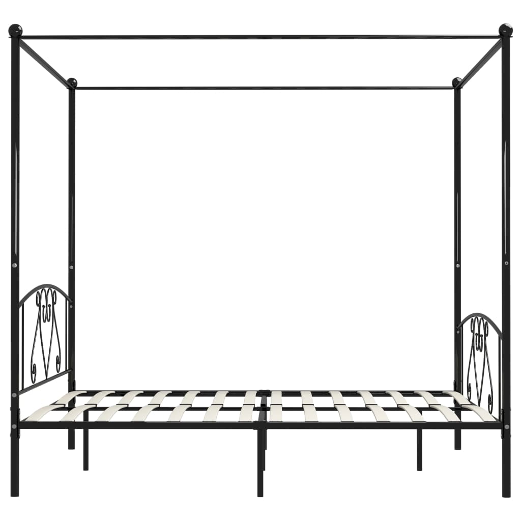 Himmelsengeramme svart metall 200x200 cm