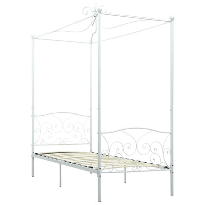 Himmelsengeramme hvit metall 90x200 cm