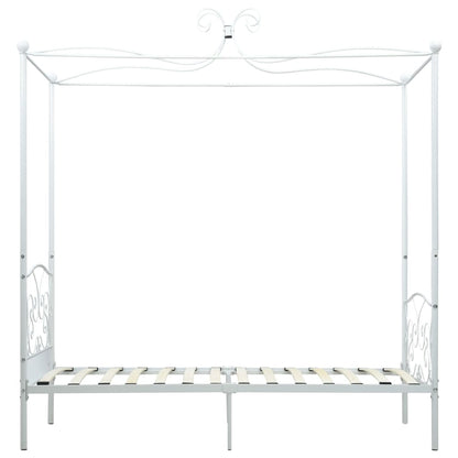 Himmelsengeramme hvit metall 90x200 cm