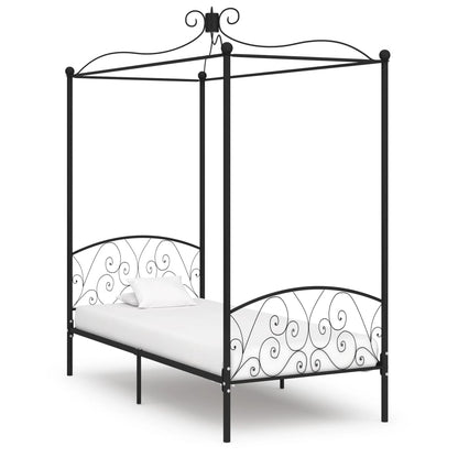 Himmelsengeramme svart metall 90x200 cm