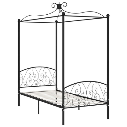 Himmelsengeramme svart metall 90x200 cm