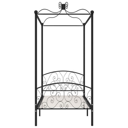 Himmelsengeramme svart metall 90x200 cm