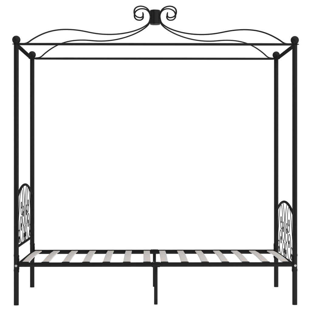 Himmelsengeramme svart metall 100x200 cm