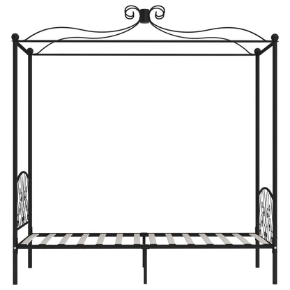 Himmelsengeramme svart metall 100x200 cm