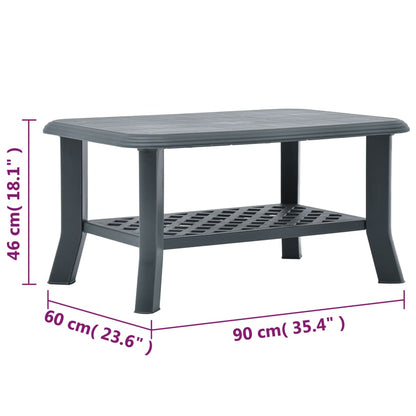 Salongbord grønn 90x60x46 cm plast