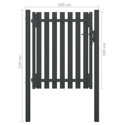 Hageport stål 1x1,5 m antrasitt