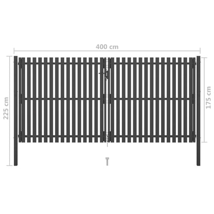 Hageport stål 4x2,25 m antrasitt