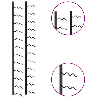 Veggmontert vinstativ for 24 flasker svart jern