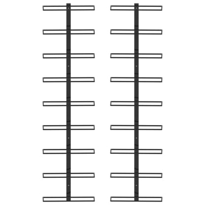 Veggmonterte vinstativer for 18 flasker 2 stk svart jern