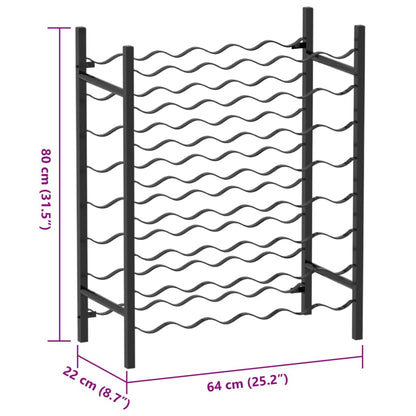 Vinstativ for 48 flasker metall svart