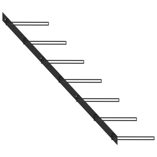 Veggmontert vinstativ for 7 flasker svart metall