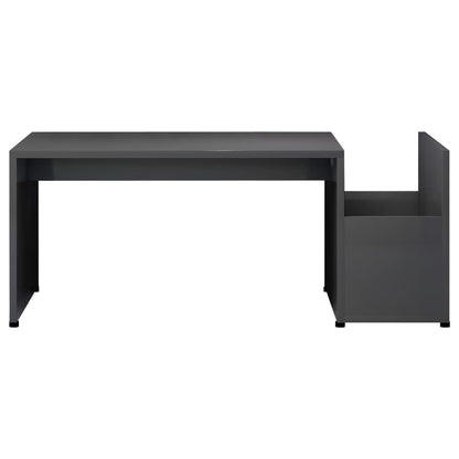 Salongbord høyglans grå 90x45x35 cm konstruert tre