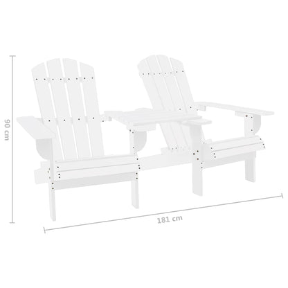 Adirondack hagestoler med tebord heltre gran hvit