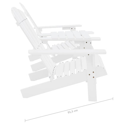 Adirondack hagestoler med tebord heltre gran hvit