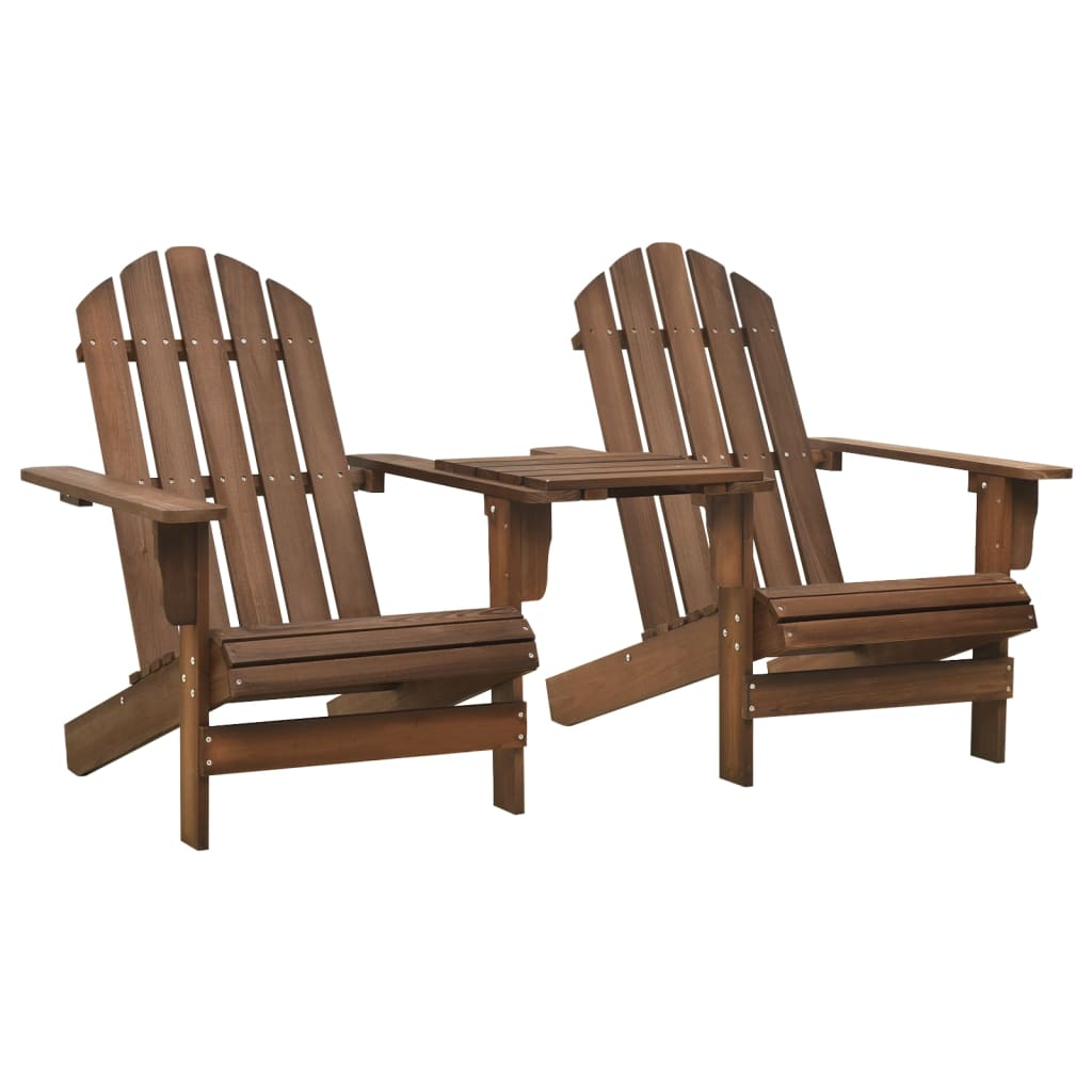 Adirondack hagestoler med tebord heltre gran brun