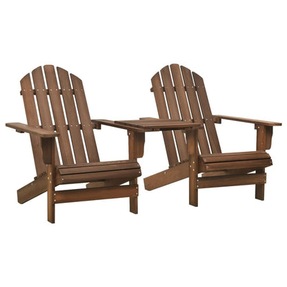 Adirondack hagestoler med tebord heltre gran brun