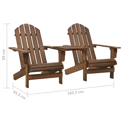 Adirondack hagestoler med tebord heltre gran brun