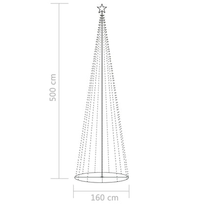 Juletre kjegle 752 fargerike lysdioder 160x500 cm