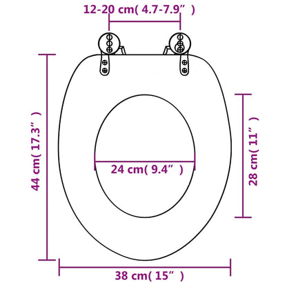 WC Toalettsete med lokk MDF pingvindesign