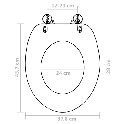 WC Toalettsete med lokk MDF stranddesign