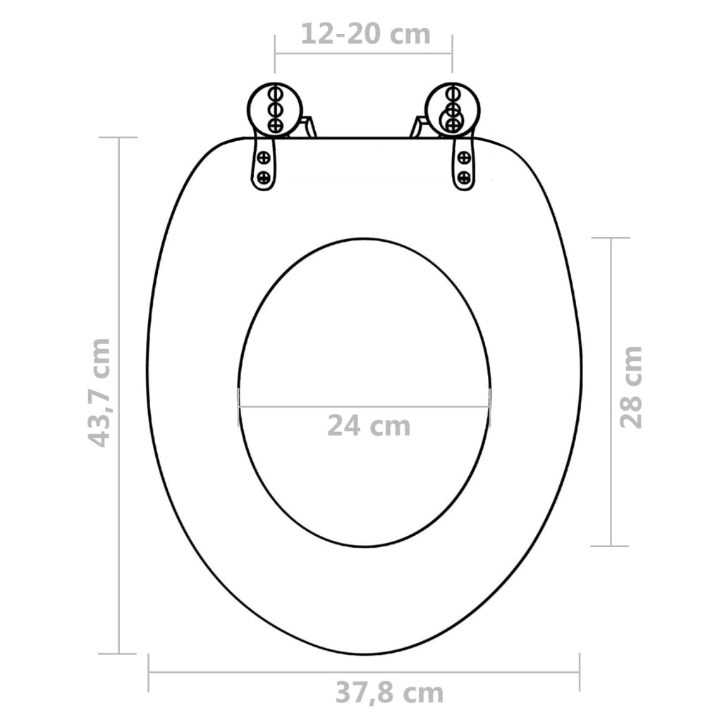 WC Toalettsete med lokk MDF savannedesign