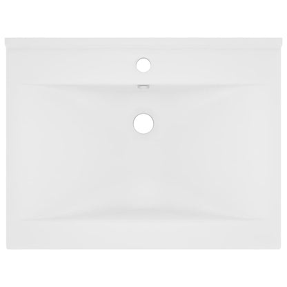 Luksuriøs servant med kranhull matt hvit 60x46 cm keramisk