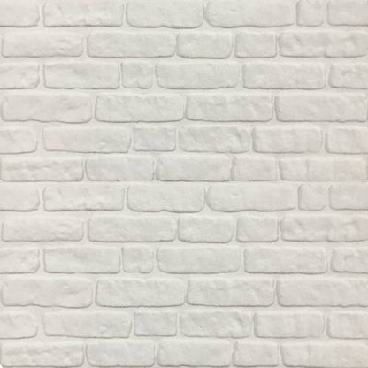 3D veggpaneler med hvitt mursteindesign 10 stk EPS