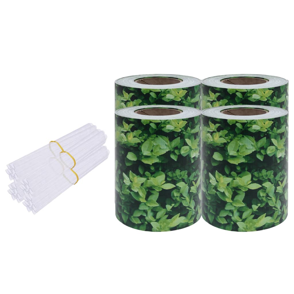 Hageskjerm 4 stk PVC 35x0,19 m grønn