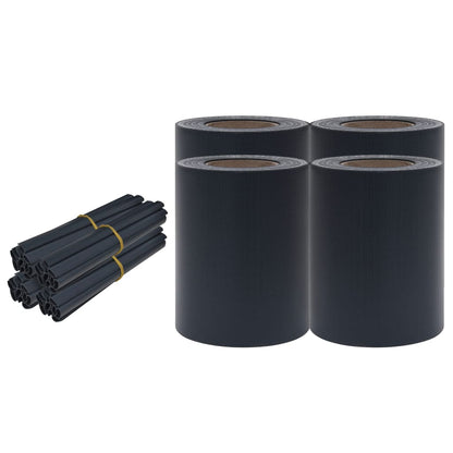 Hageskjerm 4 stk PVC 35x0,19 m matt mørkegrå