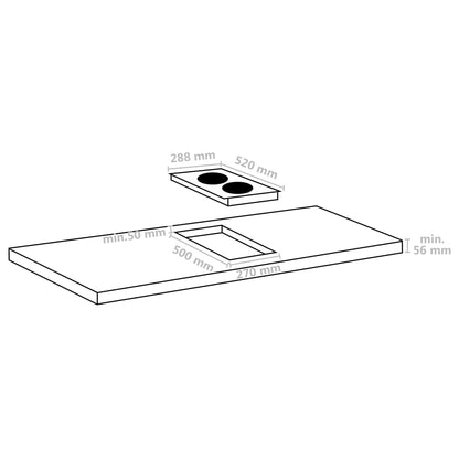 Induksjonstopp med 2 plater Flexizone berøringskontroll 3500W