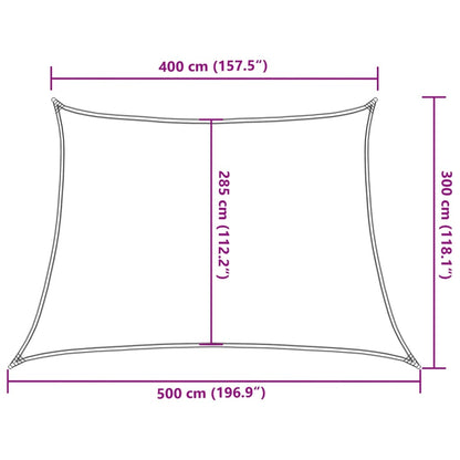 Solseil 160 g/m² rød 4/5x3 m HDPE