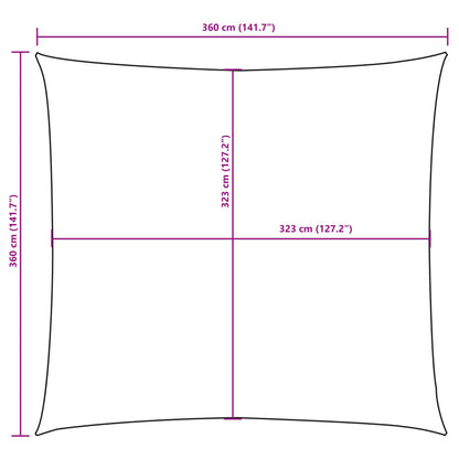 Solseil oxfordstoff firkantet 3,6x3,6 m brun