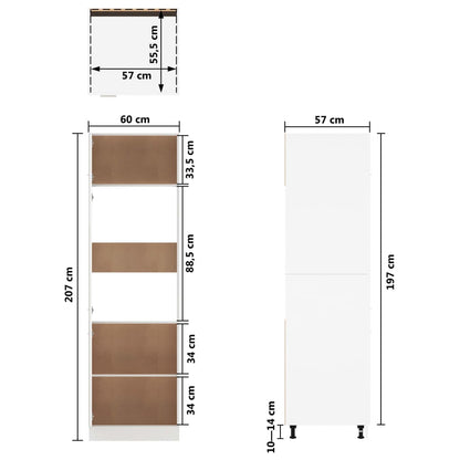 Skap for kjøkkenskap "Lyon" hvit 60x57x207 cm konstruert tre