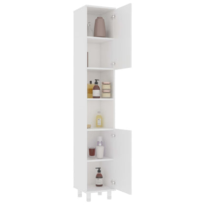 Baderomsskap hvit 30x30x179 cm konstruert tre