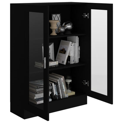 Vitrine svart 82,5x30,5x115 cm konstruert tre