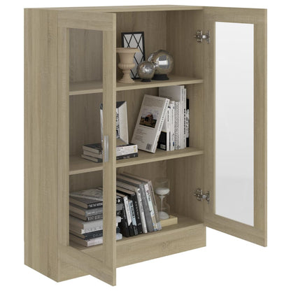 Vitrine sonoma eik 82,5x30,5x115 cm konstruert tre